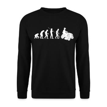 Aufsitzmäher Evolution Rasentraktor Rasen mähen - Unisex Pullover - Schwarz - Vorne - Alina (178cm) & Michal (187cm)