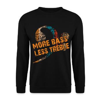 Plus de basses moins d’aigus. Clé basse vintage - Sweat-shirt Unisexe - noir - Devant - Alina (178cm) & Michal (187cm)