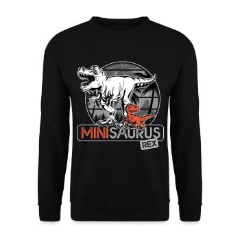 Minisaurus rex Cadeau garçon dinosaure - Sweat-shirt Unisexe - noir - Devant - Alina (178cm) & Michal (187cm)
