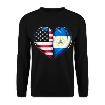 Nationalité du pays du drapeau nicaraguayen États-Unis - Sweat-shirt Unisexe - noir - Devant - Alina (178cm) & Michal (187cm)