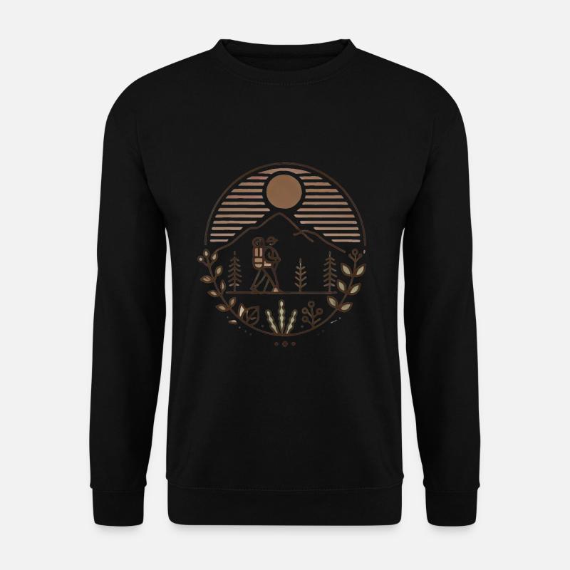 Peaceful Mountain Hiker Illustration - Unisex Sweatshirt - black