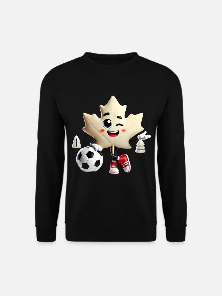 Canada Maple Leaf Soccer Mascot - Unisex Sweatshirt - black