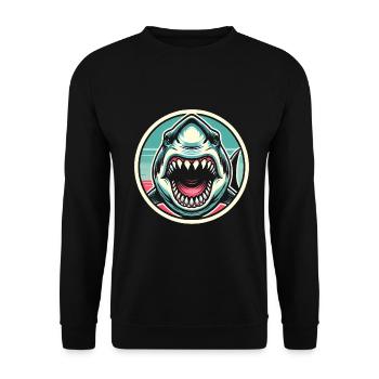 Illustration de morsure de requin redoutable - Sweat-shirt Unisexe - noir - Devant - Alina (178cm) & Michal (187cm)