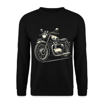 Illustration de moto classique vintage - Sweat-shirt Unisexe - noir - Devant - Alina (178cm) & Michal (187cm)
