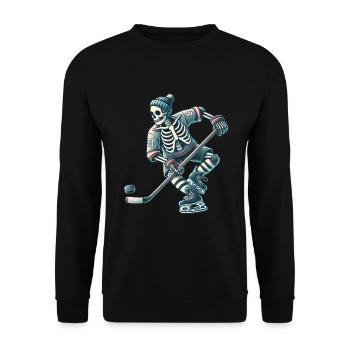 Joueur de hockey Skull en action - Sweat-shirt Unisexe - noir - Devant - Alina (178cm) & Michal (187cm)