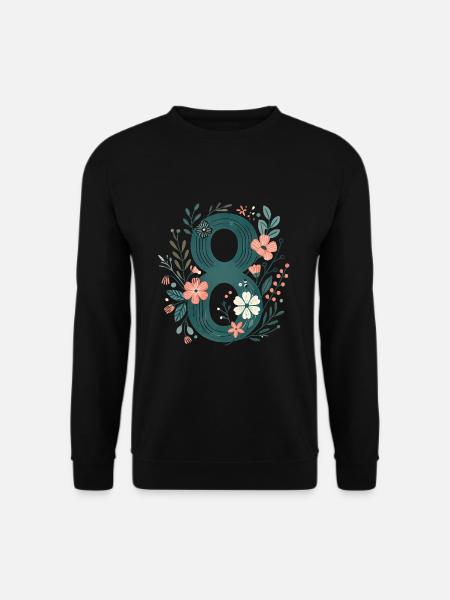 Floral Numéro 8 Design - Sweat-shirt Unisexe - noir
