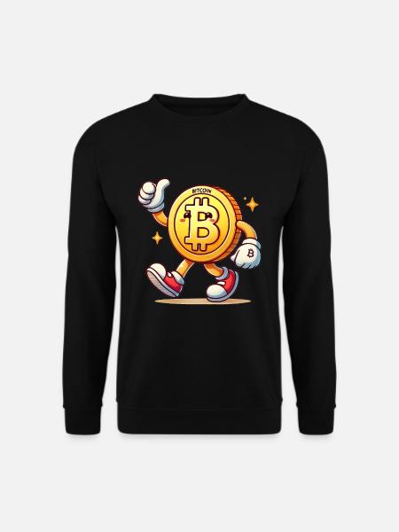 Personnage de dessin animé ludique Bitcoin Coin - Sweat-shirt Unisexe - noir
