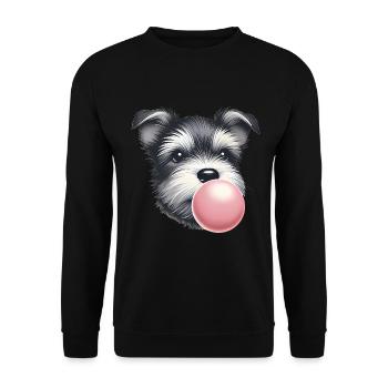 Playful Terrier with Bubble Gum - Unisex Sweatshirt - black - Front - Alina (178cm) & Michal (187cm)
