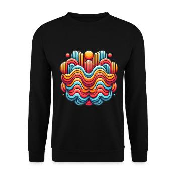 Retro Gradient Social Club Badge - Sweat-shirt Unisexe - noir - Devant - Alina (178cm) & Michal (187cm)