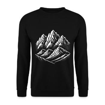 Design minimaliste des sommets des montagnes - Sweat-shirt Unisexe - noir - Devant - Alina (178cm) & Michal (187cm)