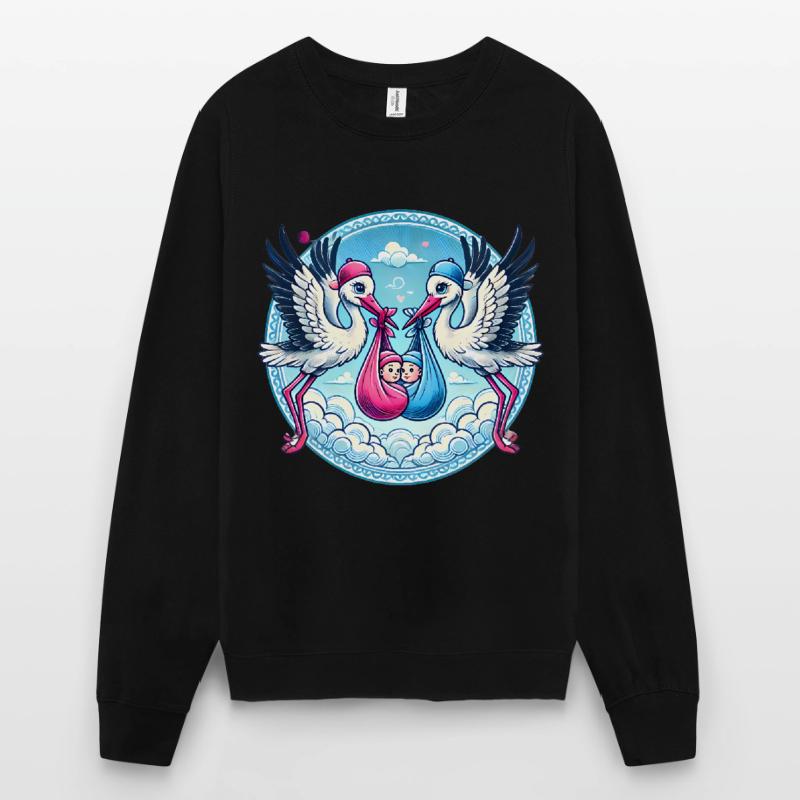 Rosa oder Blauer Storch Baby Bundle Design Unisex Pullover