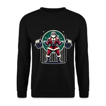 Santas Strong Snatch Powerlifting - Unisex Sweatshirt - black - Front - Alina (178cm) & Michal (187cm)