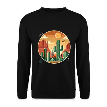 Coucher de soleil dans le désert avec paysage de cactus - Sweat-shirt Unisexe - noir - Devant - Alina (178cm) & Michal (187cm)