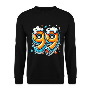 99 Probleme Graffiti Bier Design - Unisex Pullover - Schwarz - Vorne - Alina (178cm) & Michal (187cm)