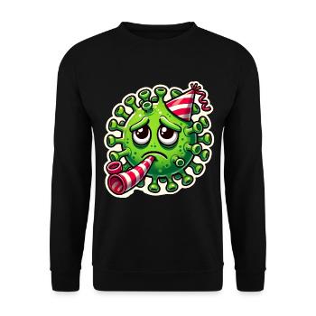 Sad Germ Party Sticker Design - Unisex Sweatshirt - black - Front - Alina (178cm) & Michal (187cm)