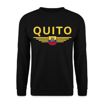 Quito Ecuador Fans T-Shirt Design - Unisex Sweatshirt - black - Front - Alina (178cm) & Michal (187cm)