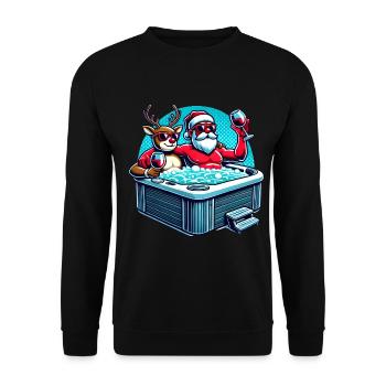 Santa Rudolph Whirlpool Prost - Unisex Pullover - Schwarz - Vorne - Alina (178cm) & Michal (187cm)