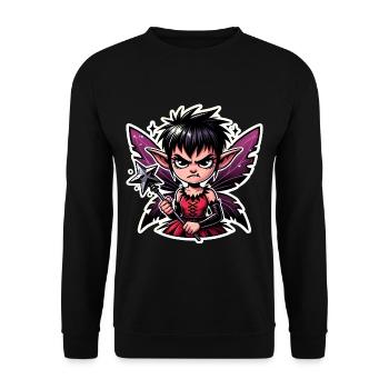 Not Your Fairy Godmother Funny Fairy - Unisex Sweatshirt - black - Front - Alina (178cm) & Michal (187cm)