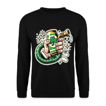 Conception amusante de canette de bière de la Saint-Patrick - Sweat-shirt Unisexe - noir - Devant - Alina (178cm) & Michal (187cm)