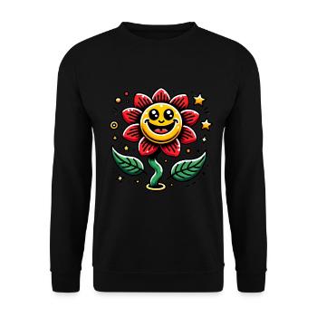 Embrace the Wild Beauty Flower - Unisex Sweatshirt - black - Front - Alina (178cm) & Michal (187cm)