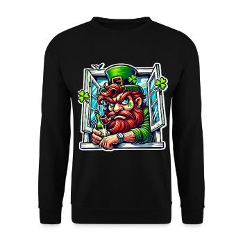 Fenêtre de la Saint-Patrick du lutin - Sweat-shirt Unisexe - noir - Devant - Alina (178cm) & Michal (187cm)