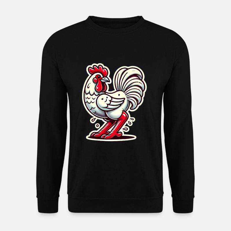 Lustiges Hühner-Cartoon-Design - Unisex Pullover - Schwarz
