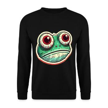 Funny Frog Lover Vintage Illustration - Unisex Sweatshirt - black - Front - Alina (178cm) & Michal (187cm)