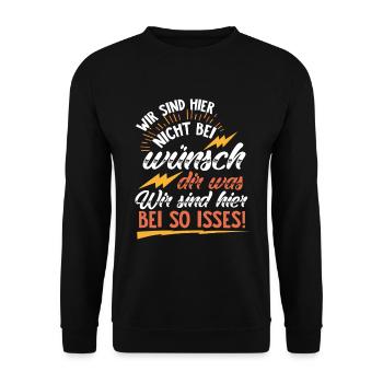 We are not here at wish you something! commands - Unisex Sweatshirt - black - Front - Alina (178cm) & Michal (187cm)