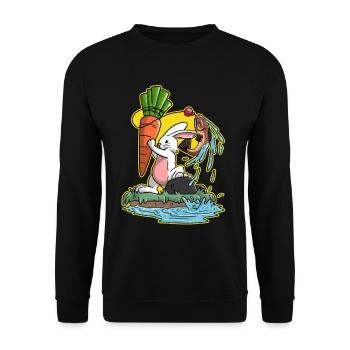 J'aime la pêche la truite pêche cadeau Lapin - Sweat-shirt Unisexe - noir - Devant - Alina (178cm) & Michal (187cm)
