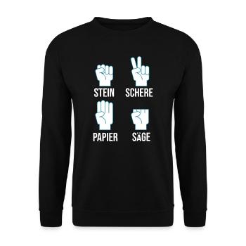 Handyman saws fingers. Ab funny craftsman - Unisex Sweatshirt - black - Front - Alina (178cm) & Michal (187cm)