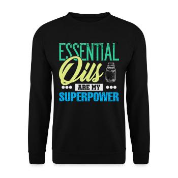 Les huiles essentielles sont ma superpuissance - Sweat-shirt Unisexe - noir - Devant - Alina (178cm) & Michal (187cm)