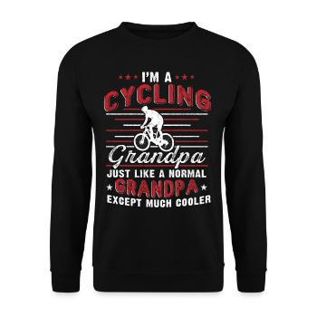 Cycling grandpa Cool grandpa on bike cyclist - Unisex Sweatshirt - black - Front - Alina (178cm) & Michal (187cm)