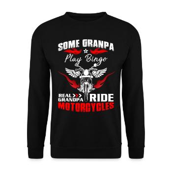 Moto au lieu de Bingo Papy conduite Chopper Rocker - Sweat-shirt Unisexe - noir - Devant - Alina (178cm) & Michal (187cm)