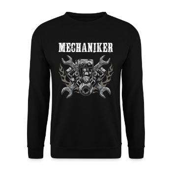 Mechaniker Tuner Auto Werkstatt Tuning Sprüche - Unisex Pullover - Schwarz - Vorne - Alina (178cm) & Michal (187cm)