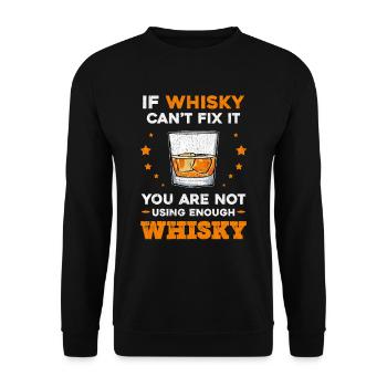 Mens Whisky Helps | Whiskey And Bourbon Lovers - Unisex Pullover - Schwarz - Vorne - Alina (178cm) & Michal (187cm)