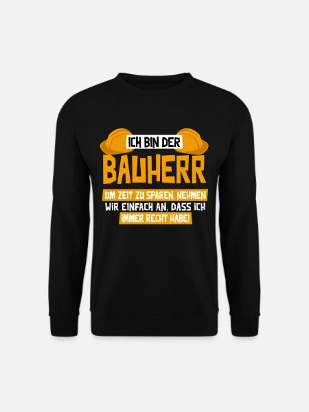 Bauherr Richtfest Bauherr 2020 Häuslebauer Hausbau - Unisex Pullover - Schwarz