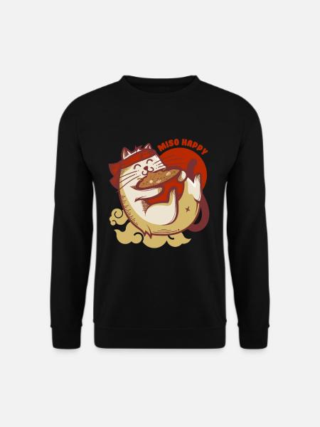 Miso Happy Cats Ramen Japanese Noodles Kittens - Unisex Sweatshirt - black