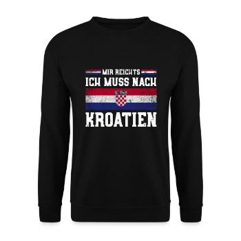 Kroatien Urlaub Geschenk Flagge Camping in Istiren - Unisex Pullover - Schwarz - Vorne - Alina (178cm) & Michal (187cm)