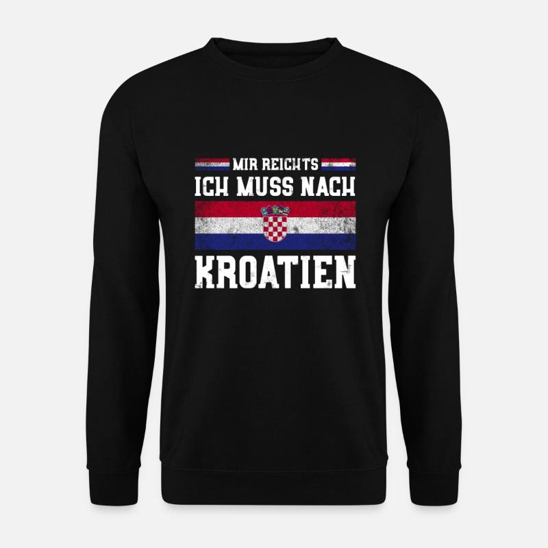 Kroatien Urlaub Geschenk Flagge Camping in Istiren - Unisex Pullover - Schwarz