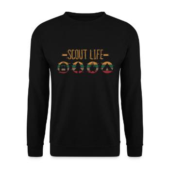 Scout Life Boy Scout Camping Camping Gift Forest - Unisex Sweatshirt - black - Front - Alina (178cm) & Michal (187cm)