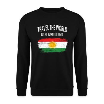 Reisen durch die Welt ->Kurdistan - Unisex Pullover - Schwarz - Vorne - Alina (178cm) & Michal (187cm)