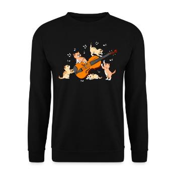 Drôle de chat violon violon instrument violoniste - Sweat-shirt Unisexe - noir - Devant - Alina (178cm) & Michal (187cm)