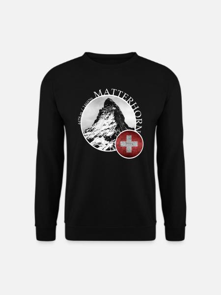 Wandern auf dem Berg Matterhorn Schweiz Alpen - Unisex Pullover - Schwarz