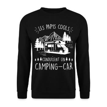 Les papys cools conduisent un Camping-car - Sweat-shirt Unisexe - noir - Devant - Alina (178cm) & Michal (187cm)