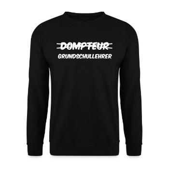 Grundschullehrer Grundschule Schule Spruch Lehrer - Unisex Pullover - Schwarz - Vorne - Alina (178cm) & Michal (187cm)