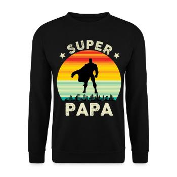 Super Papa Perfekte GeschenkIdee Vater - Unisex Pullover - Schwarz - Vorne - Alina (178cm) & Michal (187cm)