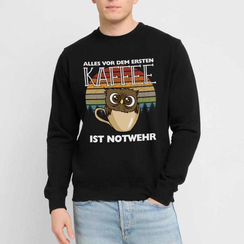 Kaffee Eule Langschläfer Morgenmuffel Koffein Unisex Pullover