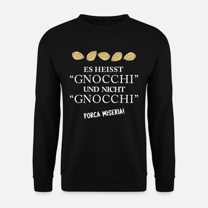 Nudel Pasta Spruch Italienische Aussprache - Unisex Pullover - Schwarz