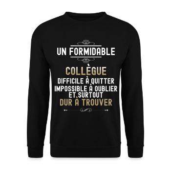 Collegue formidable Idée cadeau déaprt retraite - Sweat-shirt Unisexe - noir - Devant - Alina (178cm) & Michal (187cm)