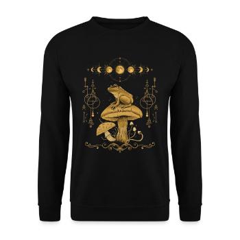 Dark Academia Cottagecore Goblincore Grenouille - Sweat-shirt Unisexe - noir - Devant - Alina (178cm) & Michal (187cm)